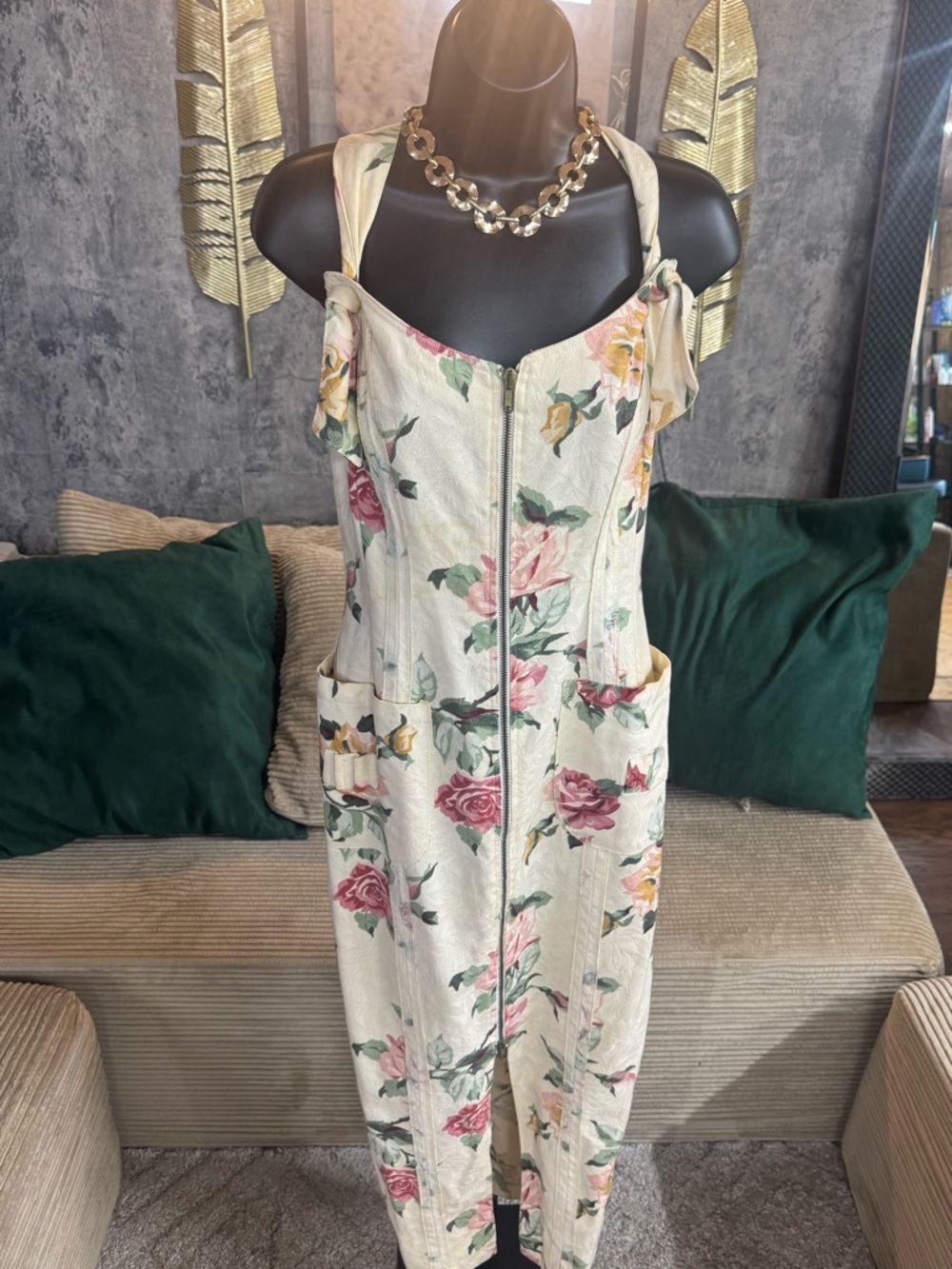 Vintage 90s Karen Alexander Floral Midi Dress